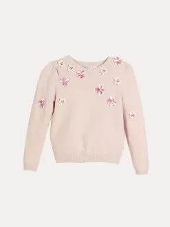 Milly Minis Beaded Floral Pullover