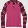 Smartwool Women's Classic Thermal Merino Pattern 1/4 Zip -Outdoor Clothing Shop 32465 FUSCHIA MNTSCAPE l