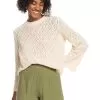 Roxy Women's Paper Hearts Crew Neck Sweater -Outdoor Clothing Shop 33163 Tapioca l
