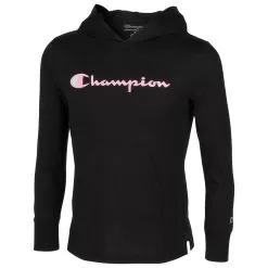 Champion Girls' Classic Script Hooded Jersey Tee