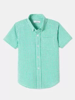Classic Prep Boys' Owen Seersucker Short Sleeve Button Down Shirt