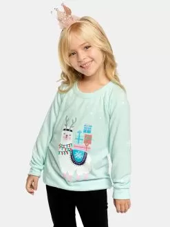 Chaser Girls' Llama Raglan Pullover