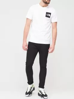 THE NORTH FACE Men's S/S Fine Tee - White/Black -Outdoor Clothing Shop PNTMW SQ3 0000000269 WHITE BLACK MDo