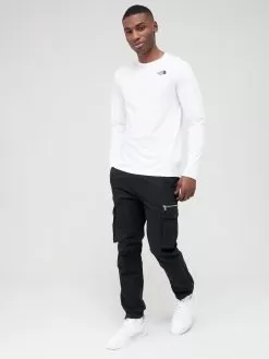 THE NORTH FACE Men's Red Box L/S T-Shirt - White/Black -Outdoor Clothing Shop U7MUU SQ3 0000000269 WHITE BLACK MDo