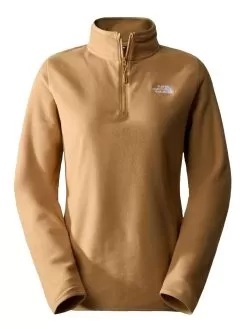 THE NORTH FACE Women's 100 Glacier 1/4 Zip Fleece Top - Brown