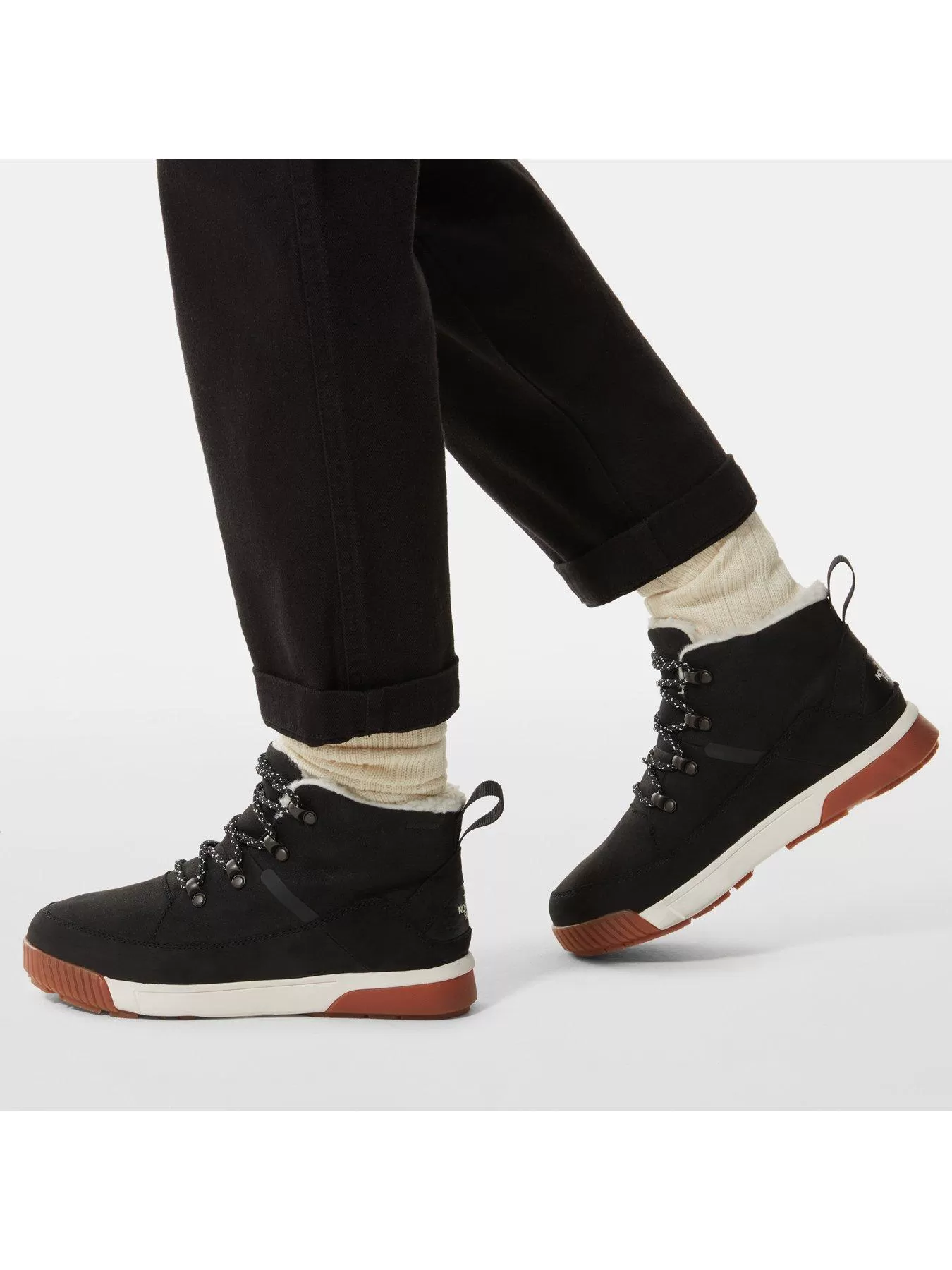 THE NORTH FACE Women's Sierra Mid Lace Waterproof - Black/White 7 THE NORTH FACE Women's Sierra Mid Lace Waterproof - Black/White - Image 5